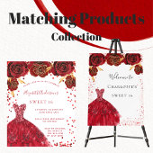 Sweet 16 red white dress budget invitation flyer