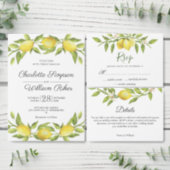 Lemons Blossom Greenery Bridal Shower Recipe Card (Personalise this independent creator's collection.)