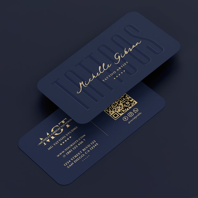 Modern Tattoo Artist Black Tattoos Studio  Business Card