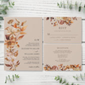 Fall Leaves Wedding All In One Invitation (Personalise this independent creator's collection.)