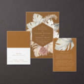 Terracotta Pampas Dried Grass Floral Jungle Invitation (Personalise this independent creator's collection.)