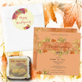 Thanksgiving Red Autumn Leaves Border Template Postcard