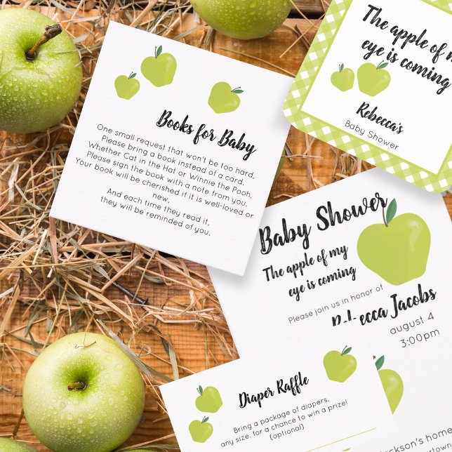 Green apple baby shower welcome poster Zazzle