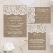 The Burlap & Lace Wedding Collection RSVP Invitation Postcard