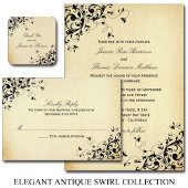 Elegant Antique Swirls Wedding Website Enclosure Card