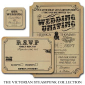 The Victorian Steampunk Wedding Collection Announcement Postcard
