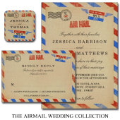 The Vintage Airmail Wedding Collection Enclosure Card