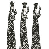 Three Wise Men Black & White Christmas Nativity