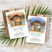 Tiki Beach Bar | Tropical Sunset Sea Baby Shower Invitation
