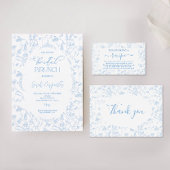 Toile Floral Bridal Shower Recipe Card Request | Zazzle