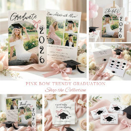 Trendy Pink Bow Graduation 