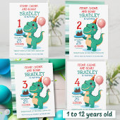 T Rex Dinosaur Add Age Birthday Party Paper Plates