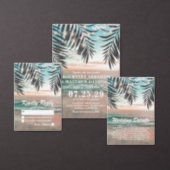 Boarding Pass Tropical Beach Wedding Tickets RSVP Invitation (Personalise this independent creator's collection.)