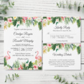 Flamingo Tropical Palm Leaves Floral Bridal Shower Invitation (Personalise this independent creator's collection.)