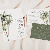 Palm Tree Tropical | Minimal Wedding Photo Invitation