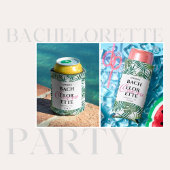 Tropical Leaf White Bachelorette Beach Party Towel