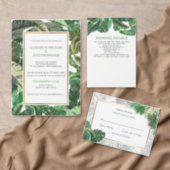 tropical leaves gold  greenery botanical wedding label (Personalise this independent creator's collection.)