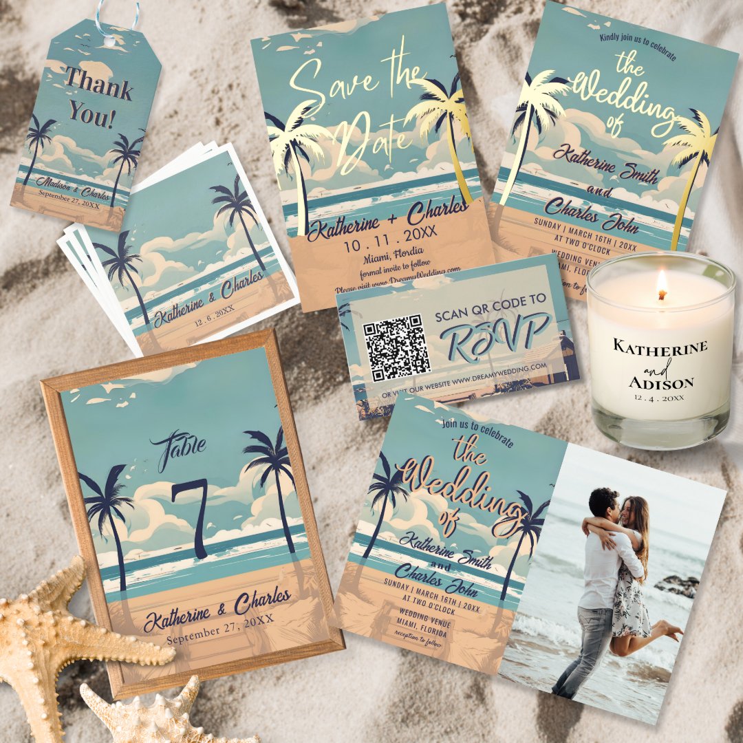 Beach Destination Wedding Thank You Favor Gift Tags | Zazzle
