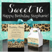 Leopard Print Aqua Blue Bow Girls Womens Birthday
