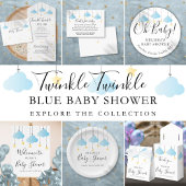 Ready To Pop Twinkle Twinkle Boy Baby Shower Invitation