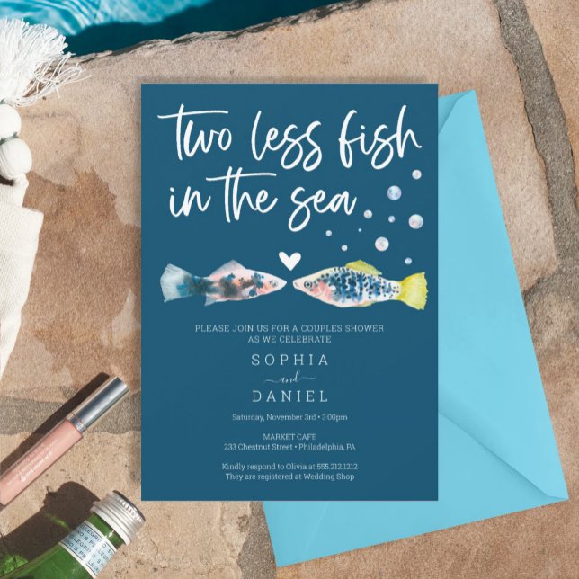 Two Less Fish In The Sea Couples Shower Invitation