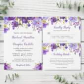 Ultra Violet Purple Floral Graduation Party Invitation (Personalise this independent creator's collection.)