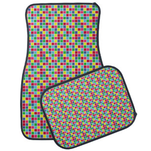Collection vintage background design with colorful car floor mat