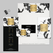 Vintage Black Floral Pattern Vertical Business Card