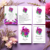 Vintage Fuchsia and Purple Shabby Floral Wedding Invitation