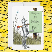 Vintage Wizard of Oz Lion, Child Birthday Party Invitation