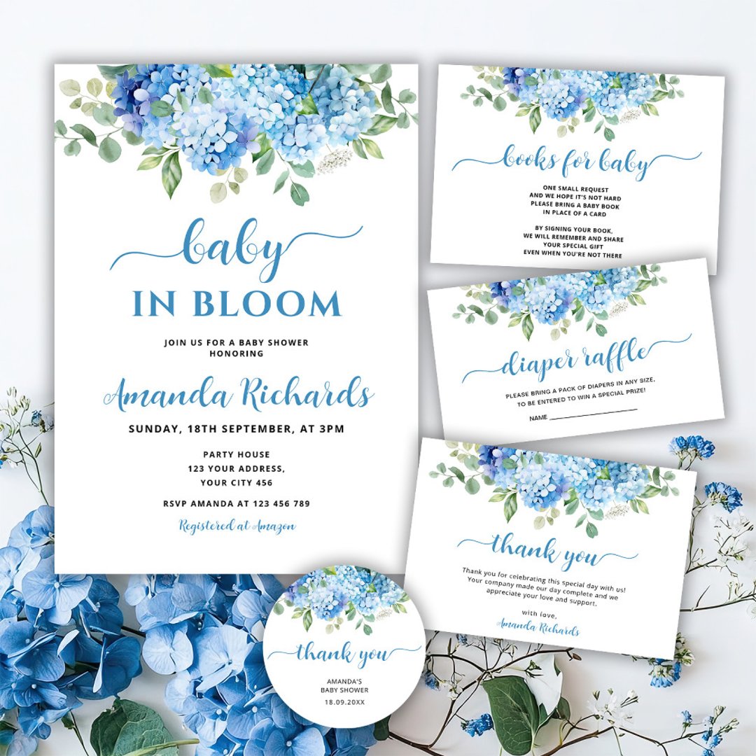 Blue Hydrangea Baby Sleeper