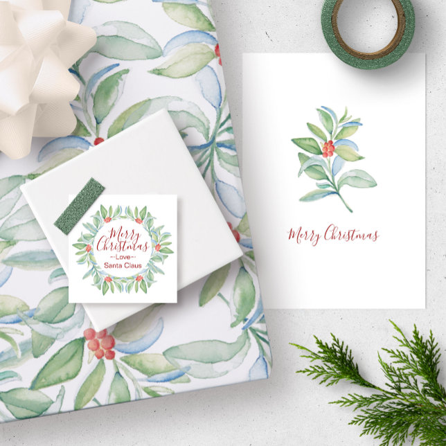 Christmas Save The Date Invitation Watercolor