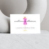 Pink Watercolor Dress Mannequin Poshmark Seller II Square Business Card