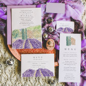Watercolor Lavender Fields Bridal Shower Invitation