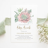 Watercolor Pastel Succulents Summer Bridal Shower Invitation