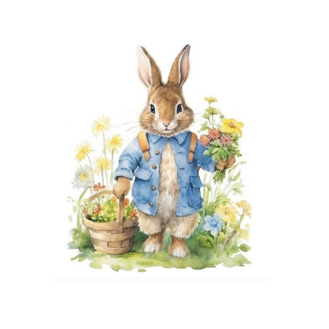 Peter Rabbit Printable Birthday Party Decorations, Blue and Gray