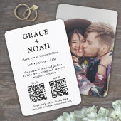 3 QR Codes All-In-One Monogrammed Photo Wedding Invitation | Zazzle