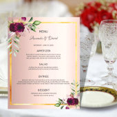 Bridal shower floral rose gold invitation postcard