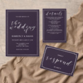 Classic Simple Purple Wedding save the dates Save The Date (Personalise this independent creator's collection.)