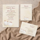 white pumpkins fall harvest wedding  enclosure card (Personalise this independent creator's collection.)
