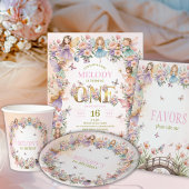 Fairy First Birthday Coloring Page Paper Sheet