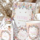 Coloring book fairy birthday party activity page 