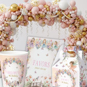 Cute pixie fairy birthday party coloring activity