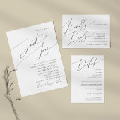 Whimsical Script Nothing Fancy Just Love Wedding Invitation
