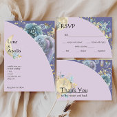 Whimsical Moon Purple Bridal Shower Invitation