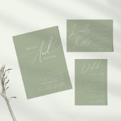 Whimsical Script | Sage Green Couples Shower Invitation
