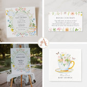 Time for Tea Baby Shower Wildflower Invitation
