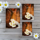White Daisies and Cowboy Boots Wedding Thank You Postcard