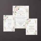 Charm White Magnolia Gold Floral Bridal Shower  Invitation (Personalise this independent creator's collection.)
