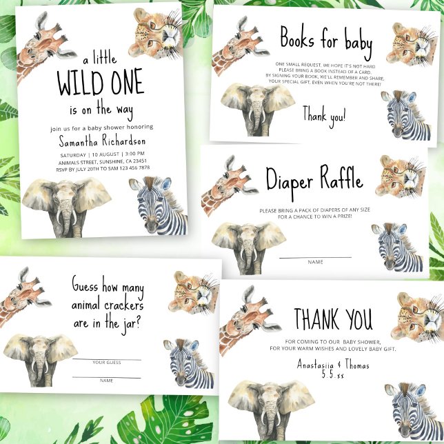 Wild animals Name that song baby shower game Zazzle